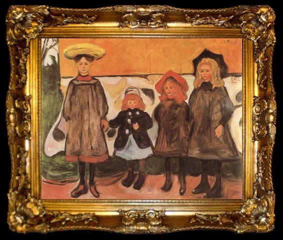framed  Edvard Munch Girls, ta009-2